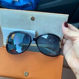 Tory Burch Black Sunglasses with Gold Details